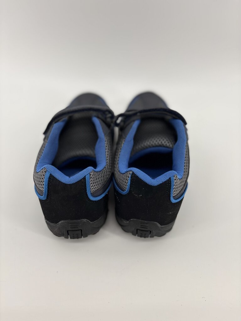 2 velcro straps, mesh, black and blue details