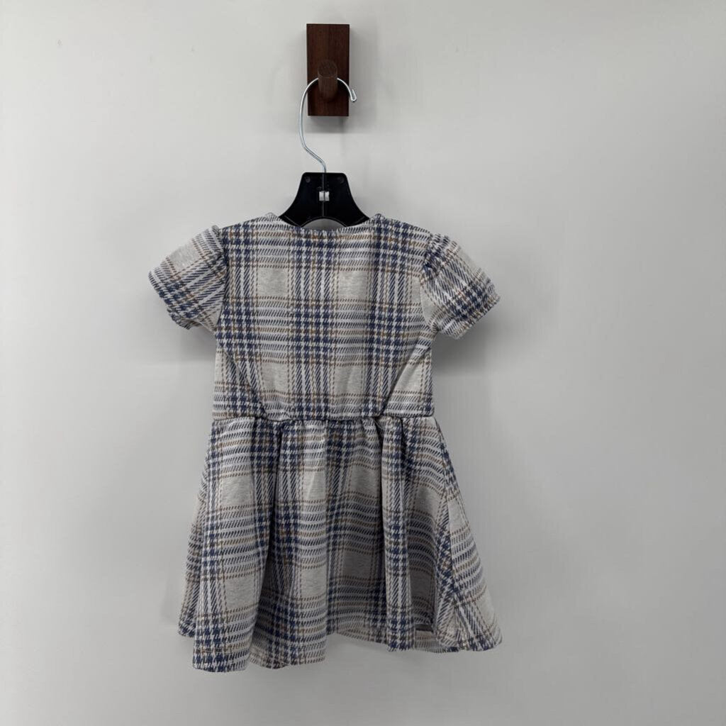 Plaid dress & bloomers with denim jacket