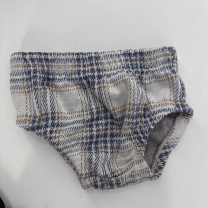 Plaid dress & bloomers with denim jacket