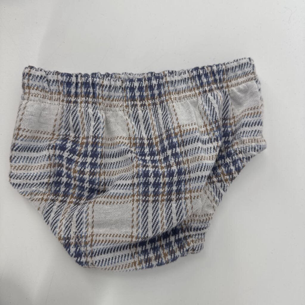Plaid dress & bloomers with denim jacket