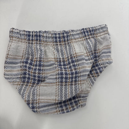 Plaid dress & bloomers with denim jacket