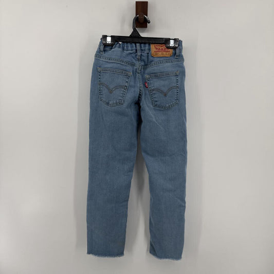 Levi 502 distressed denim