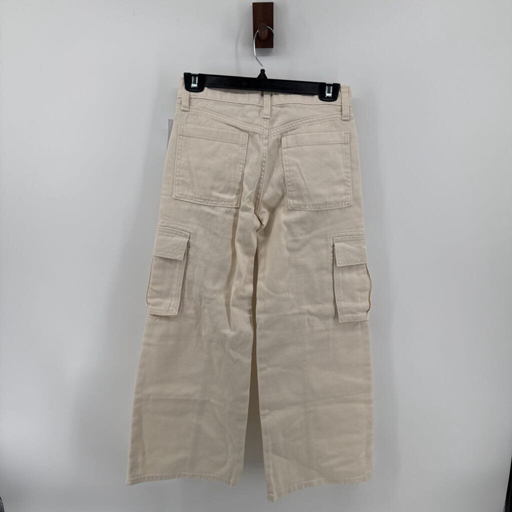 Tags on, denim cargo pockets