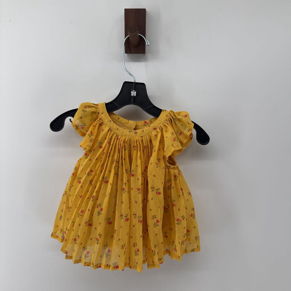 Pleated with red flowers