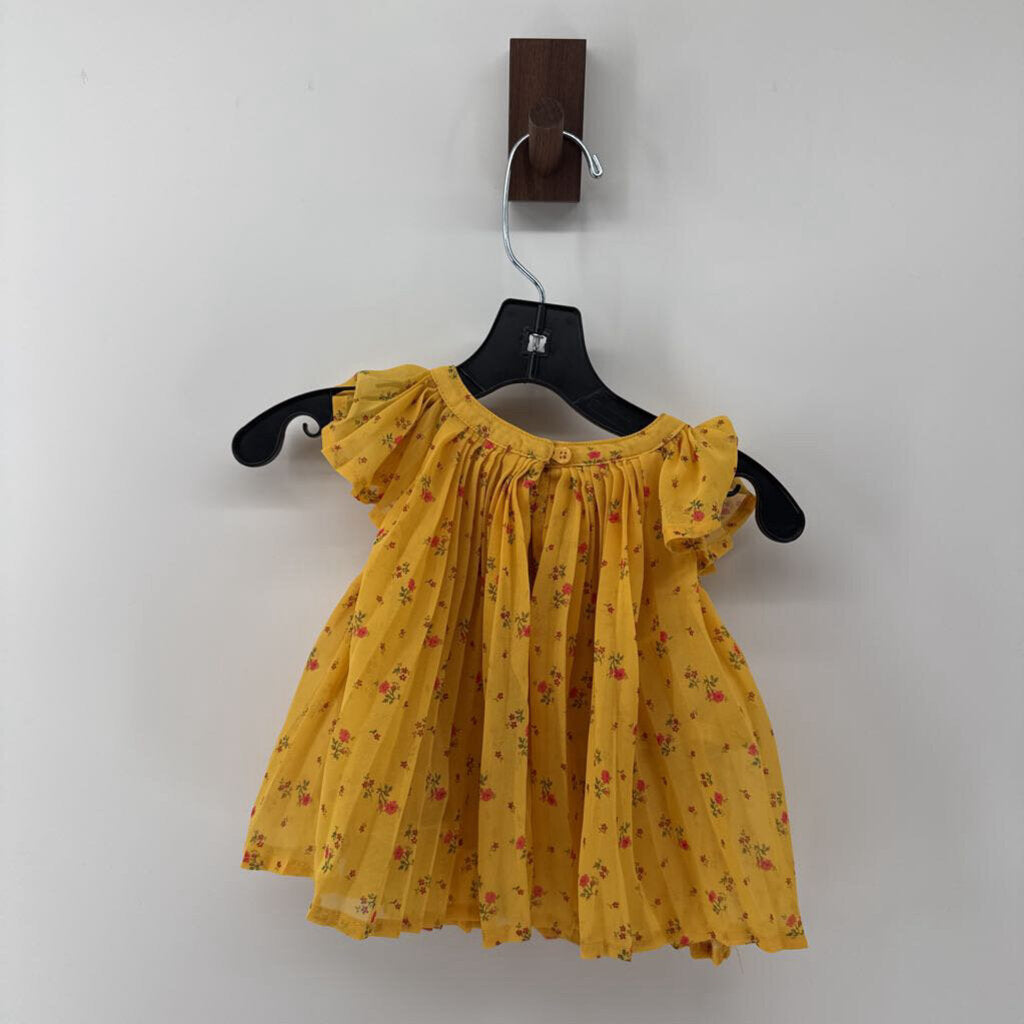 Pleated with red flowers