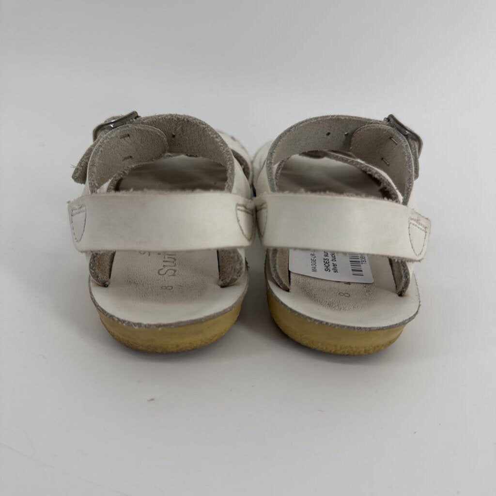 silver buckle sandals