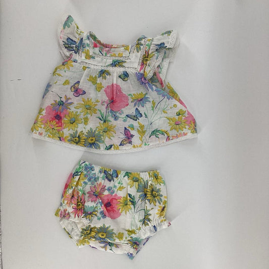 Top and Shorts. Flowers and Butterflies