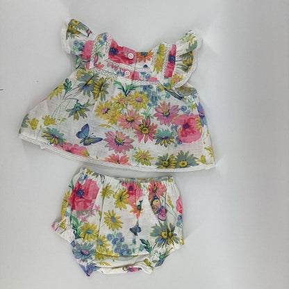 Top and Shorts. Flowers and Butterflies