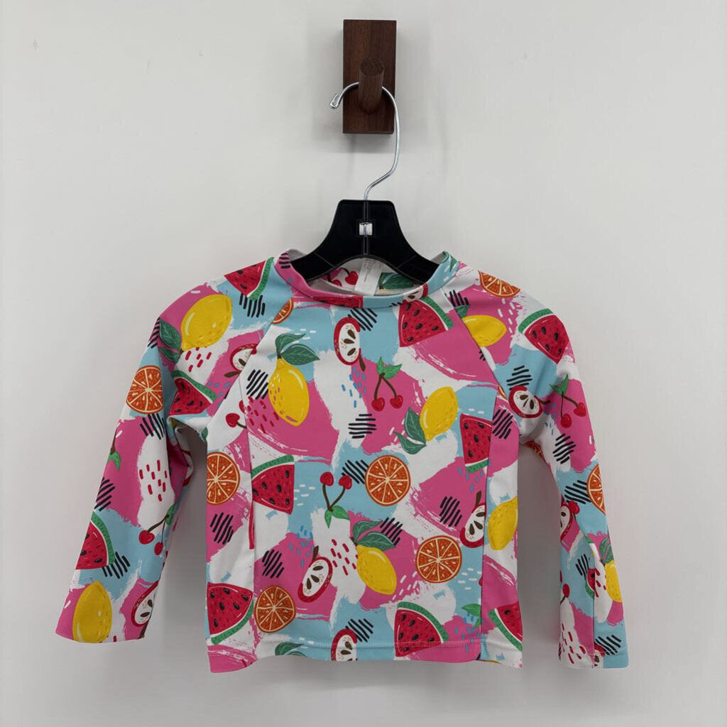 Fruit Rash Guard with Striped Bottoms