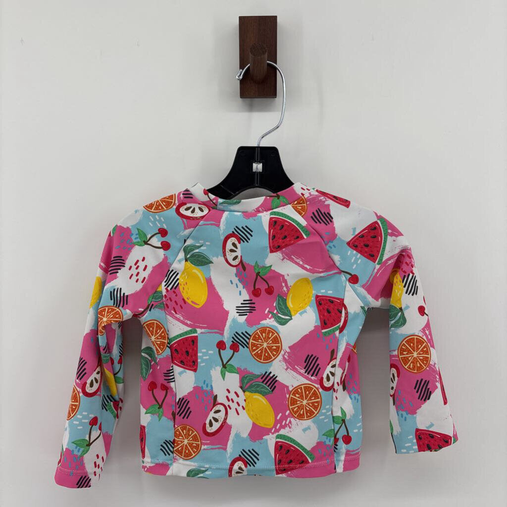 Fruit Rash Guard with Striped Bottoms