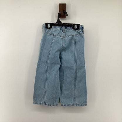 Denim, embroidered flowers
