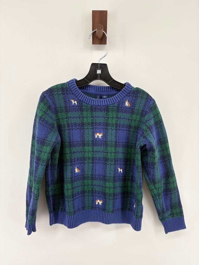 Plaid crew neck sweater