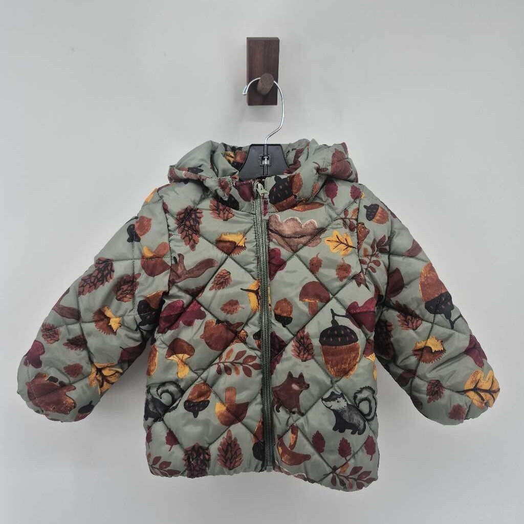 acorns & squirrels puffer coat