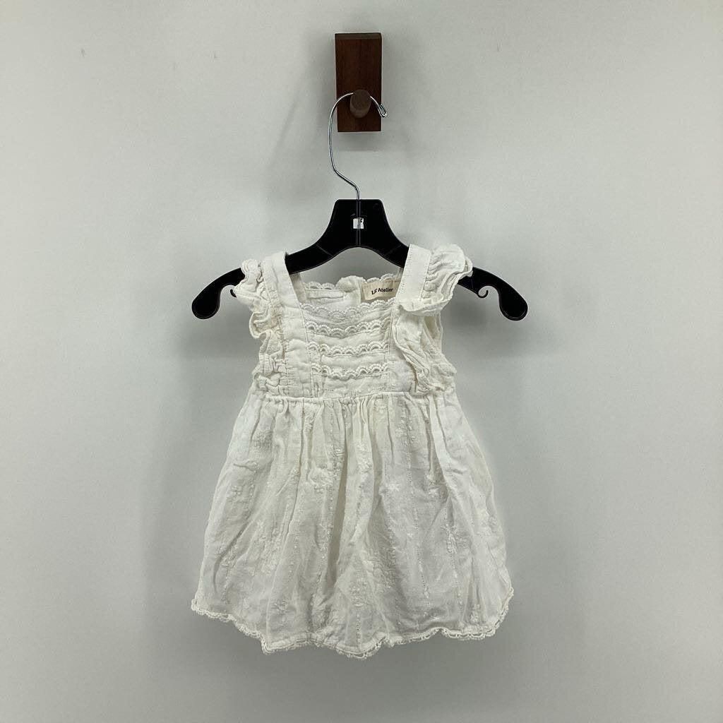 Embroidered babydoll dress with built in bodysuit