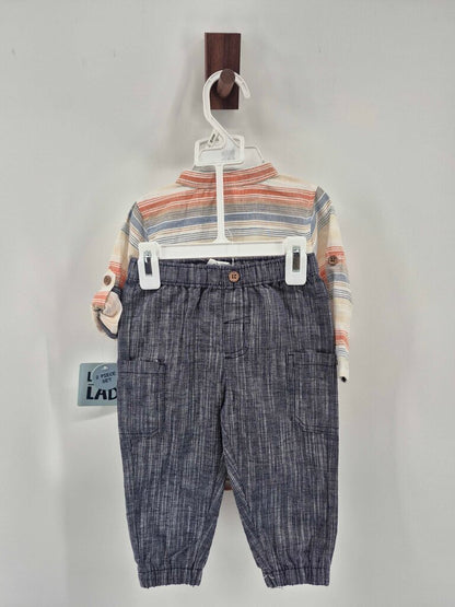 Striped long sleeve onesie