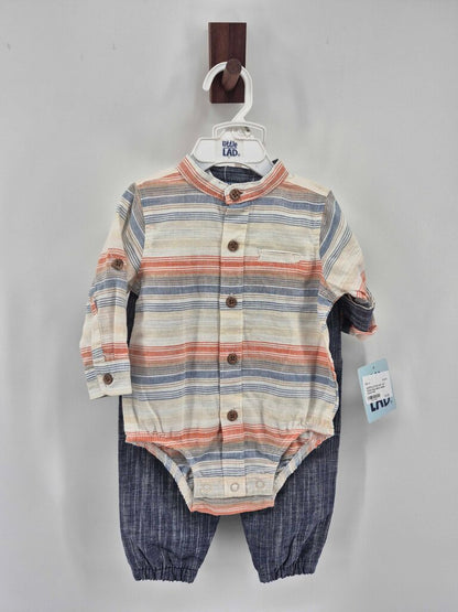 Striped long sleeve onesie
