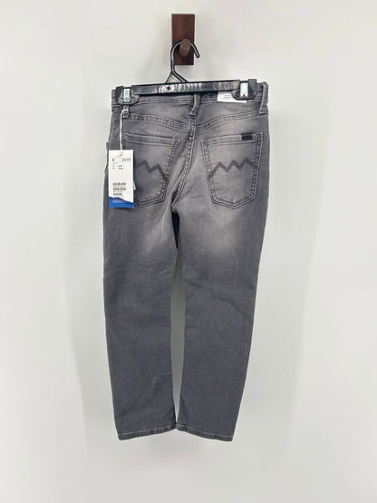 Tags on, denim