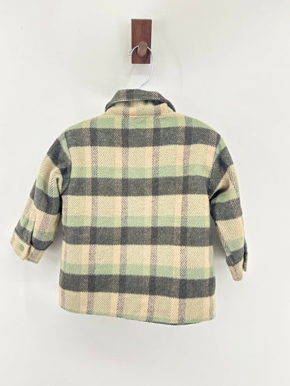 plaid over coat