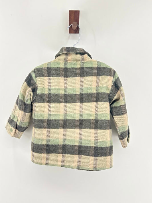 plaid over coat