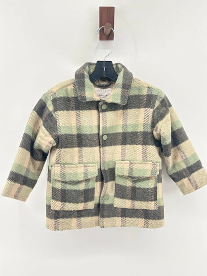 plaid over coat