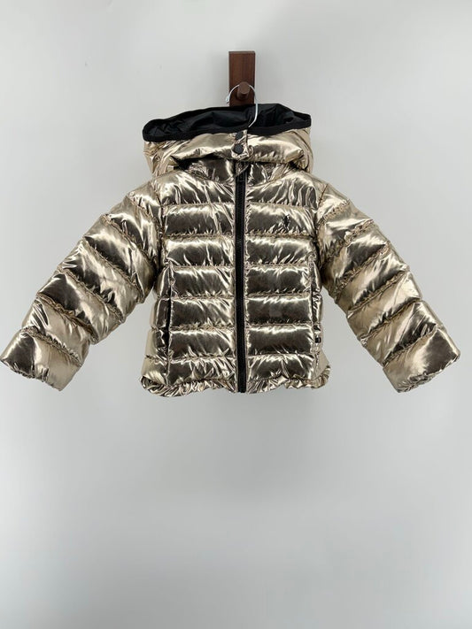 metalic water-resistant down puffer coat