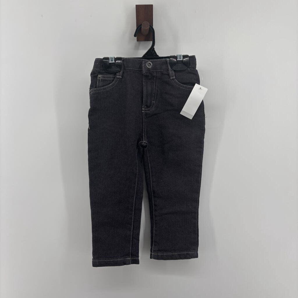 Tags on, denim