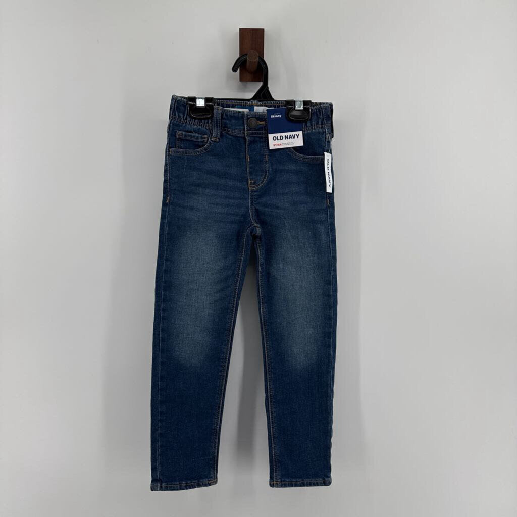 Tags on, denim