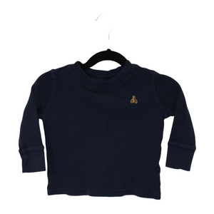 Navy Blue waffle knit shirt (12-18M)