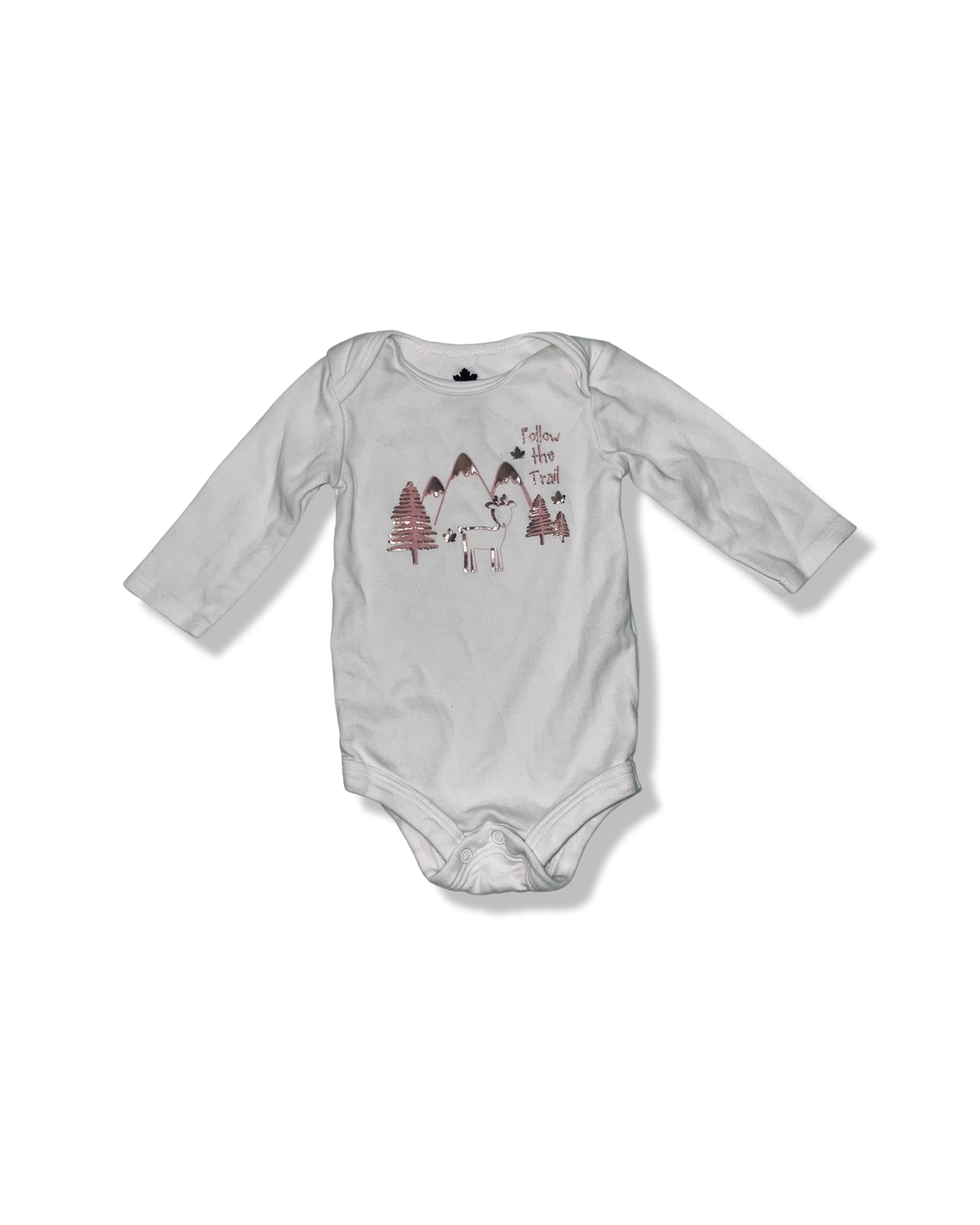 Canadiana Follow the Trail Long Sleeve Onsie (0-3M)