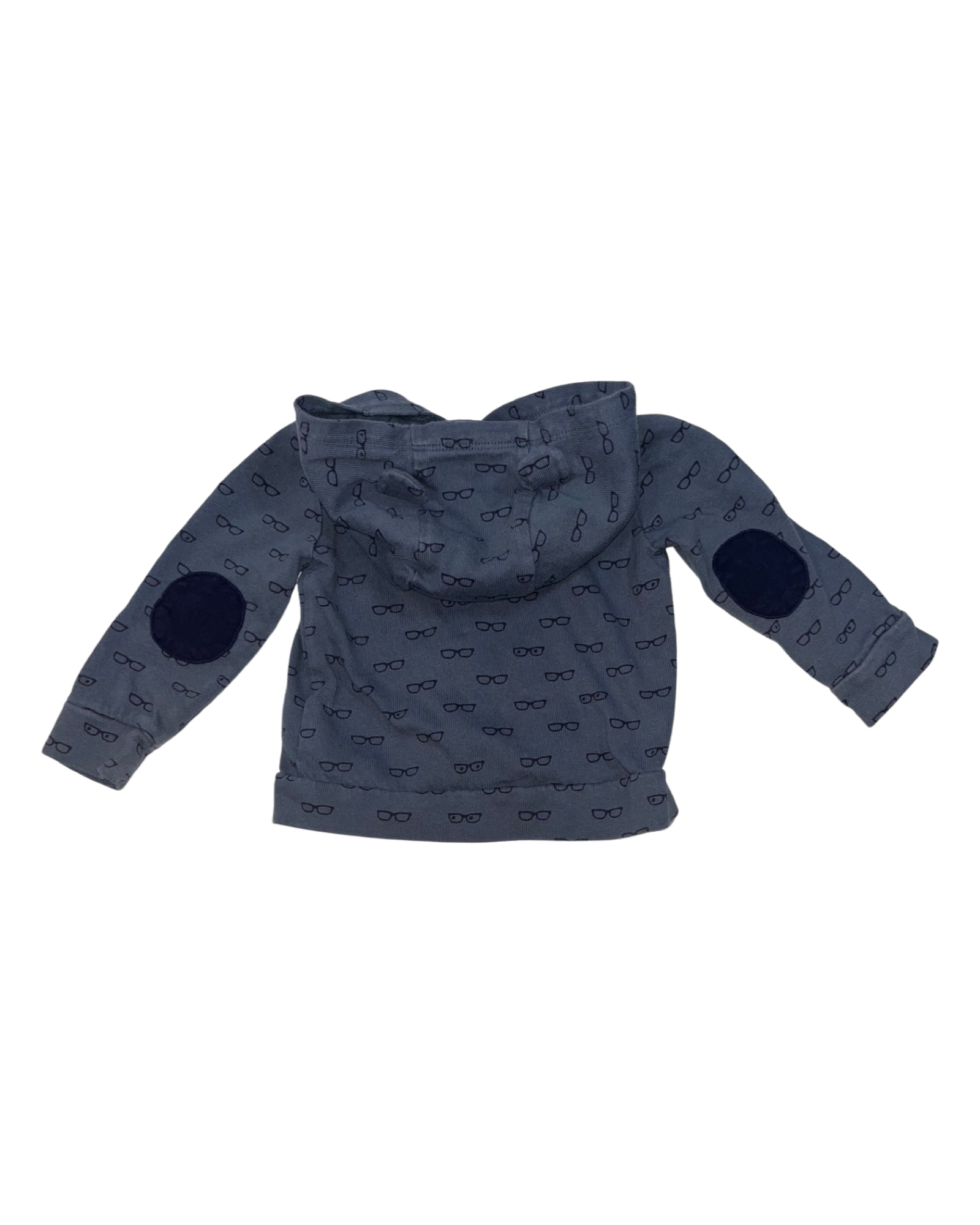 Baby Gap Zip Up Hooded Sweater with Glasses Pattern (6-12M)