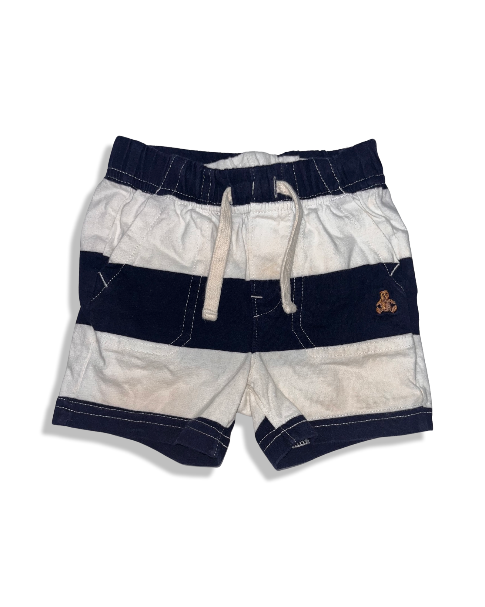 Baby Gap Blue and White Large Stripe Shorts (6-12M)