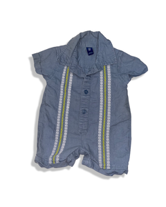 Old Navy Blue with Vertical Striping Romper (0-3M)