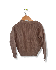 Jax and Lennon Brown Knit Sweater (3-4T)