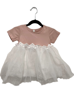 Pink and White tutu dress (6-9M)