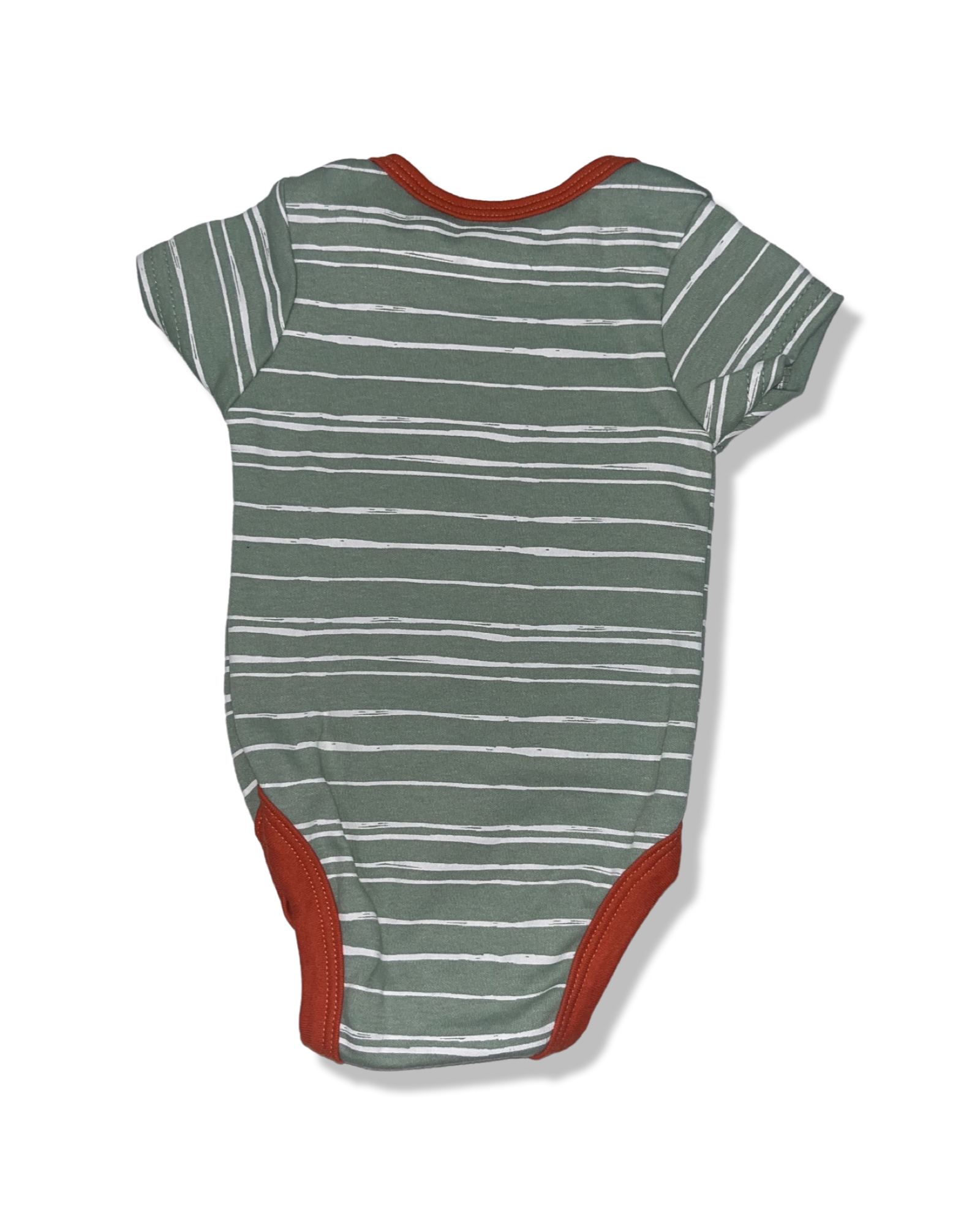 Chick Pea Green with White Stripes Onesie (3-6M)
