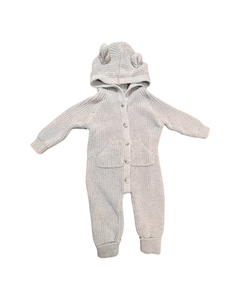 Jamie Kay Brown Knit Romper with Ears (6-12M)