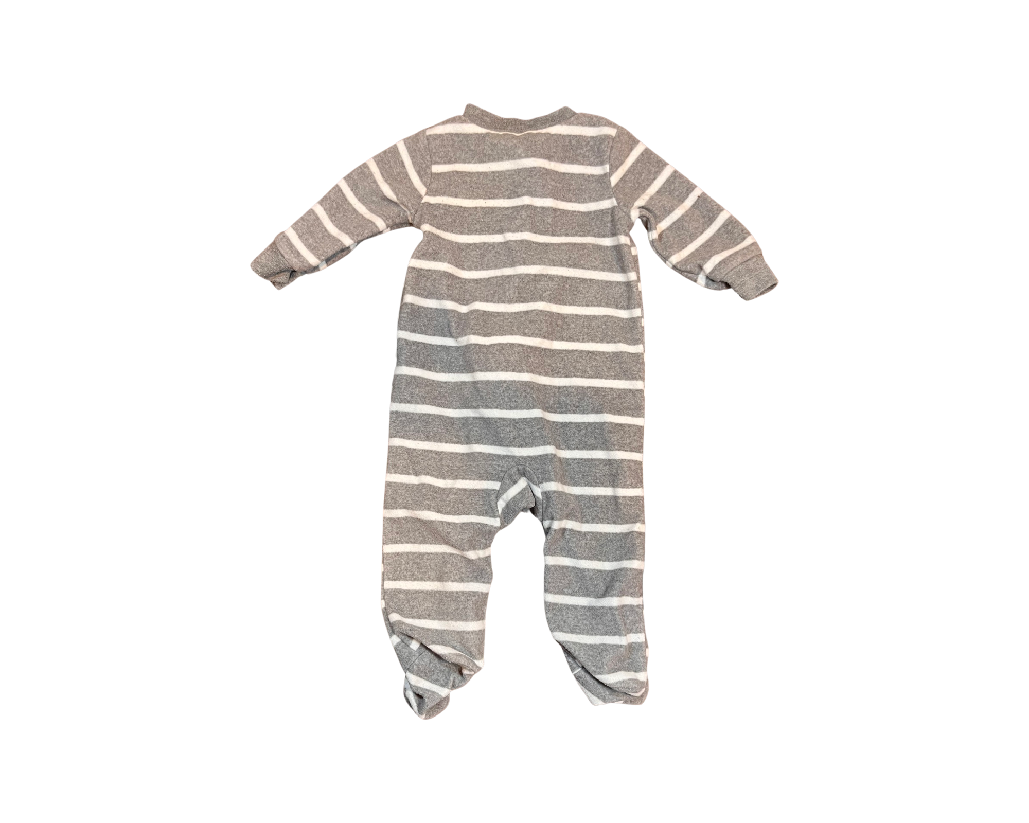 Carter's Grey and white Striped Sleeper (3-6M)