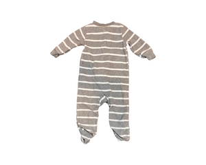 Carter's Grey and white Striped Sleeper (3-6M)