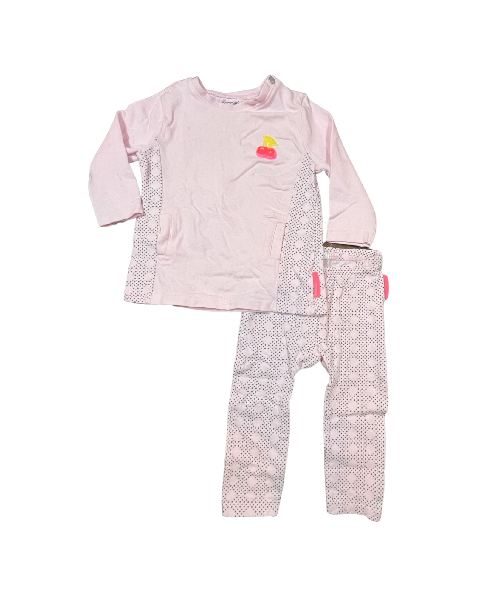 Nopples Baby Pink Cherry Tracksuit (2-4M)