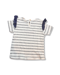 Zara Blue and White Striped T-Shirt (18-24M)