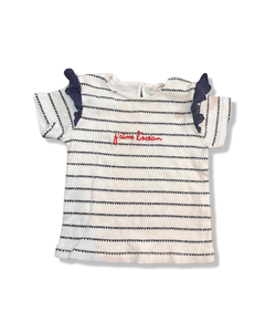 Zara Blue and White Striped T-Shirt (18-24M)