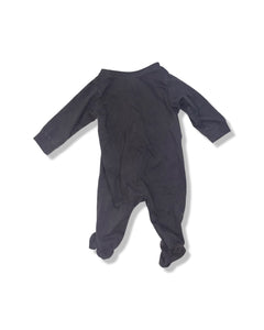 H&M Grey Zip Up Footed Bodysuit (2-4M)