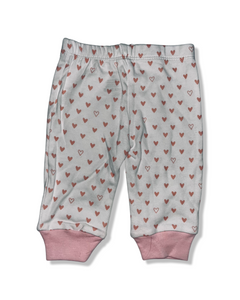 Kiddiezoom White with Pink Hearts Pants (3M)