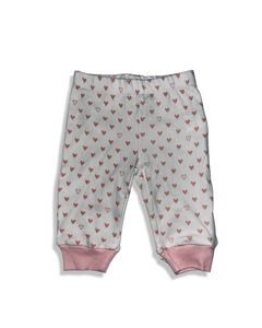 Kiddiezoom White with Pink Hearts Pants (3M)