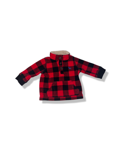 Carter's Red and Black Plaid Sweater (6M)