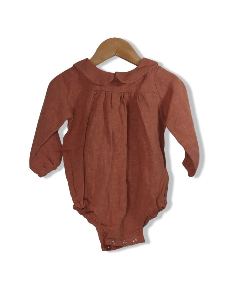 Little Deer Handmade NEW Burnt Orange Bodysuit (12-18M)