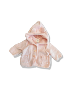 Baby Gap Pink Knit Sweater with Ears (0-3M)