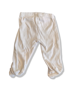 Petit Lem Grey Striped Pants with footies (0-3M)