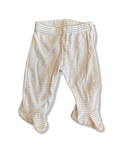 Petit Lem Grey Striped Pants with footies (0-3M)