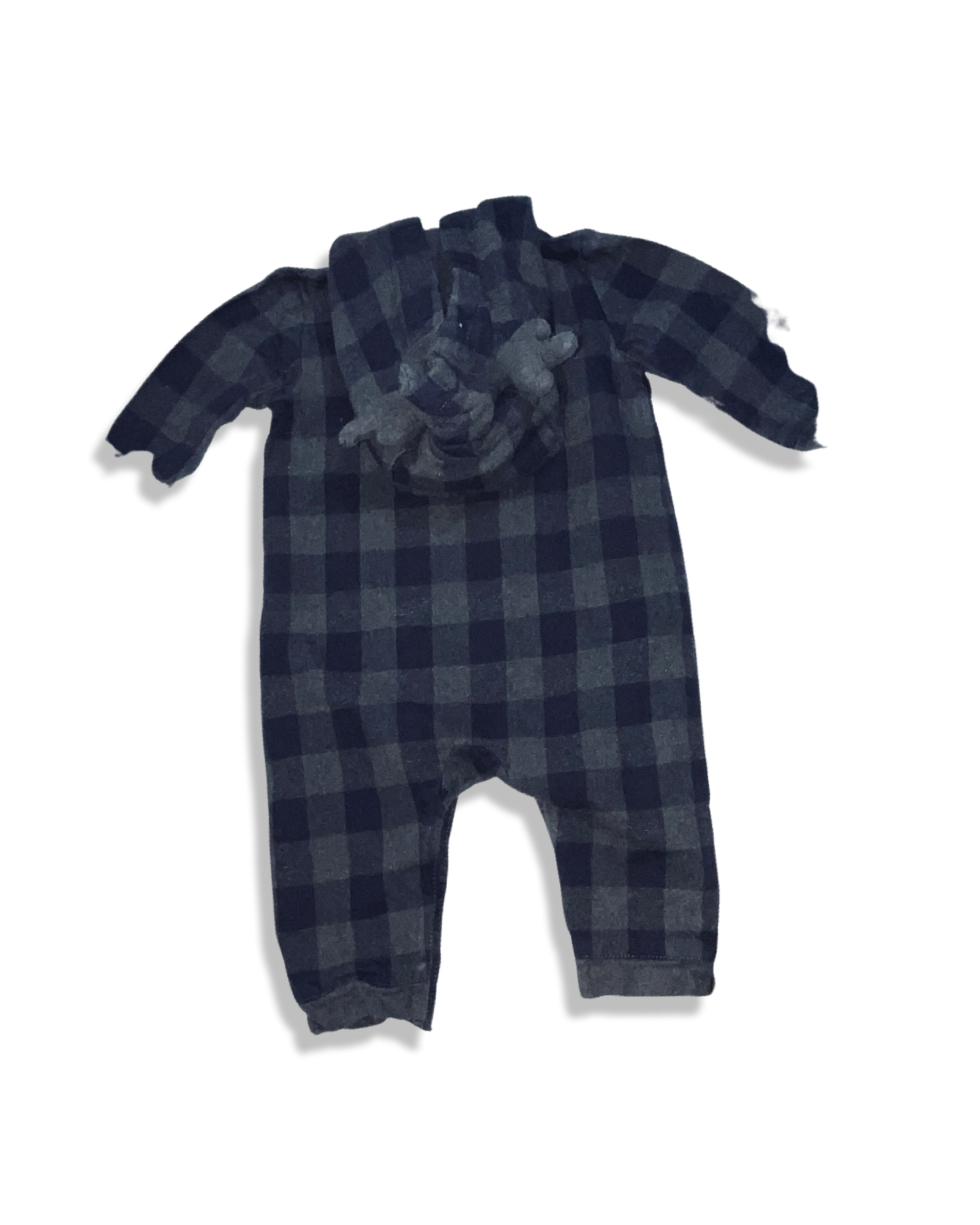 Dylan & Abby Blue and Grey Plaid with Antlers (3-6M)